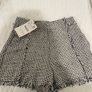 NWT: Zara tweed high-waisted shorts